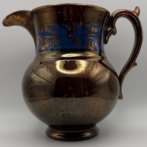 Antique 19th century English copper lusterware pitcher - medium
